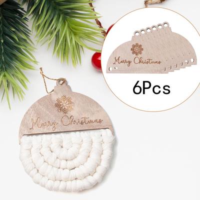 6x Makramee Ornamente Weihnachtsornament DIY Halbkreis Hängeanhänger