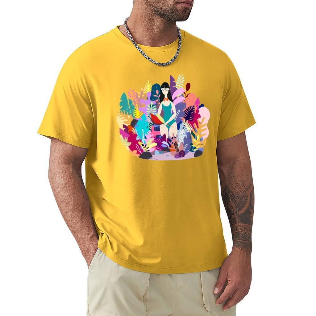 Spring Herbarium T-Shirt Boys Whites Anime T Shirts Vintage Clothes Vintage Anime Shirt Graphic Tee Shirt Men