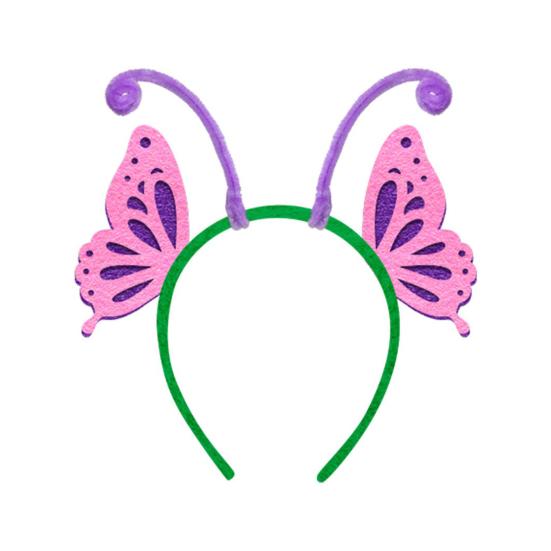 Insect Wing And Antenna Headband, Cute Butterfly Bee Ladybug Felt Headpiece for Halloween Cosplay Party Dress Up Accessory фиолетовый