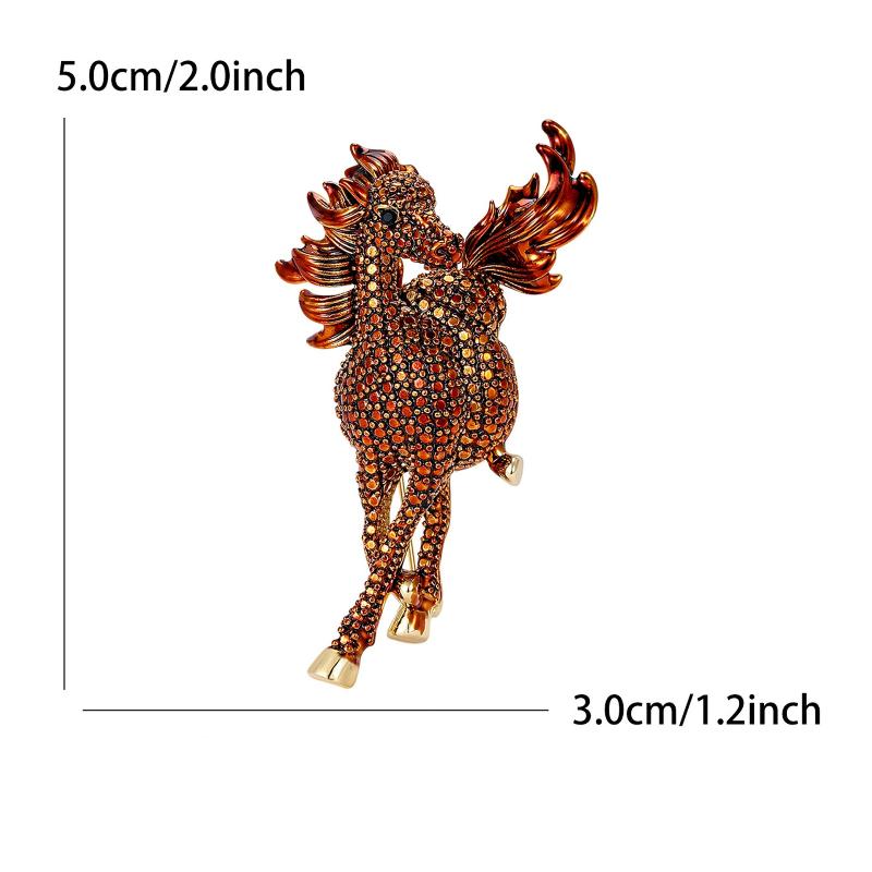 Modische Pferde Broschen für Damen Unisex Persönlichkeit Tierkreiszeichen Pins Event Party Neujahrsgeschenke Schmuck Dekoration Zubehör
