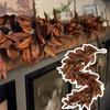 Artificial Brown Magnolia Leaf Garland Realistic Texture UV Resistant All-Weather Artificial Garland Autumn Decor