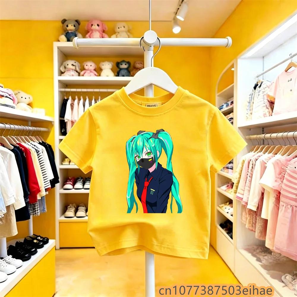 Hatsune Miku Anime Future Peripheral Collaboration Pure Cotton COS Anime Cartoon Printed Boys and Girls New Casual Tshirt