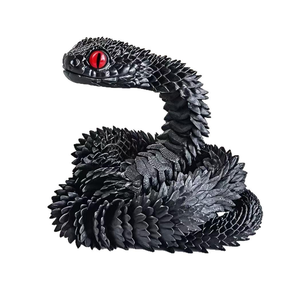 3D Printed Snake Articulated Bush Viper Toy-Dragon Snake Integrated Joint Mobility Statue Ornament Home Decor Gift Size 30-60CM