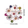 Rhinestones Embellishment Flower Shaped Brooch Unique Floral Shaped Lapel Pin Stylish Women Accessory for Coat Dress