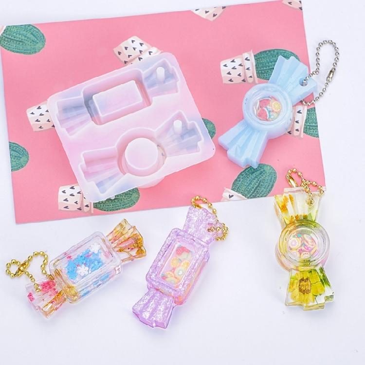 Silicone Resin Casting Molds Epoxy Quicksand Molds Resin Shaker Mold for Keychain Charm Jewelry Making Pendant Molds