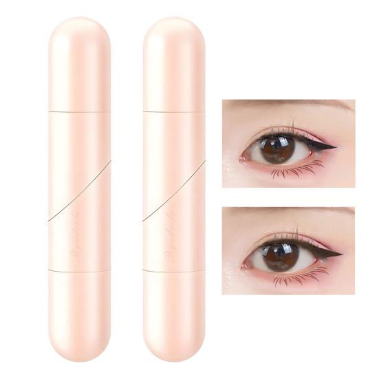 2Pcs Double Head Precision Eyeliner Stamp Long-Lasting Waterproof Smudge-proof Liquid Eyeliner Pen Easy Cats Eye Stencil Makeup Tool