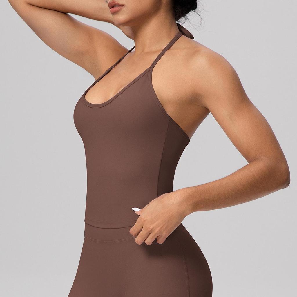 European & American High-Elastic Lace-up Backless Sports Bra for Training & Yoga