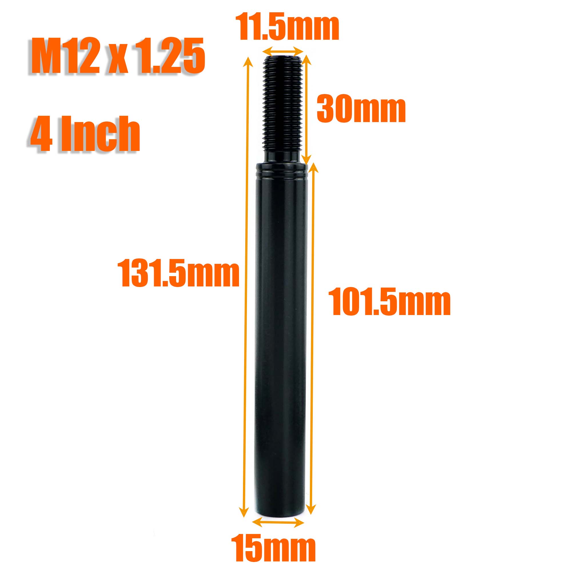 

M10X1.5 M10X1.25 M12X1.25 Car Gear Shift Knob Extender Extension Lever 2 3 3.5 4 Black Universal