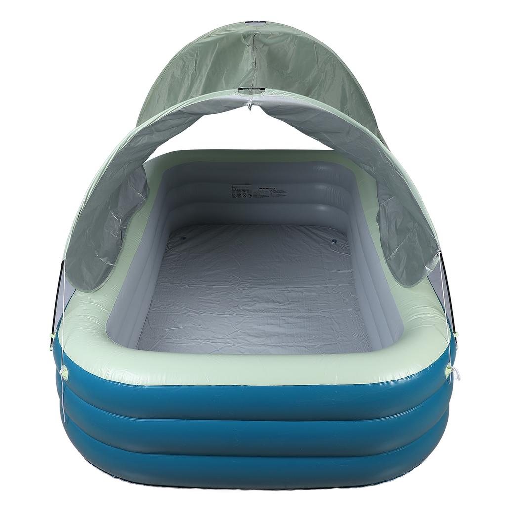 Inflatable Pool with Canopy Inflatable Swimming Pool Blow Up Pool with Water Slide for Adult Family