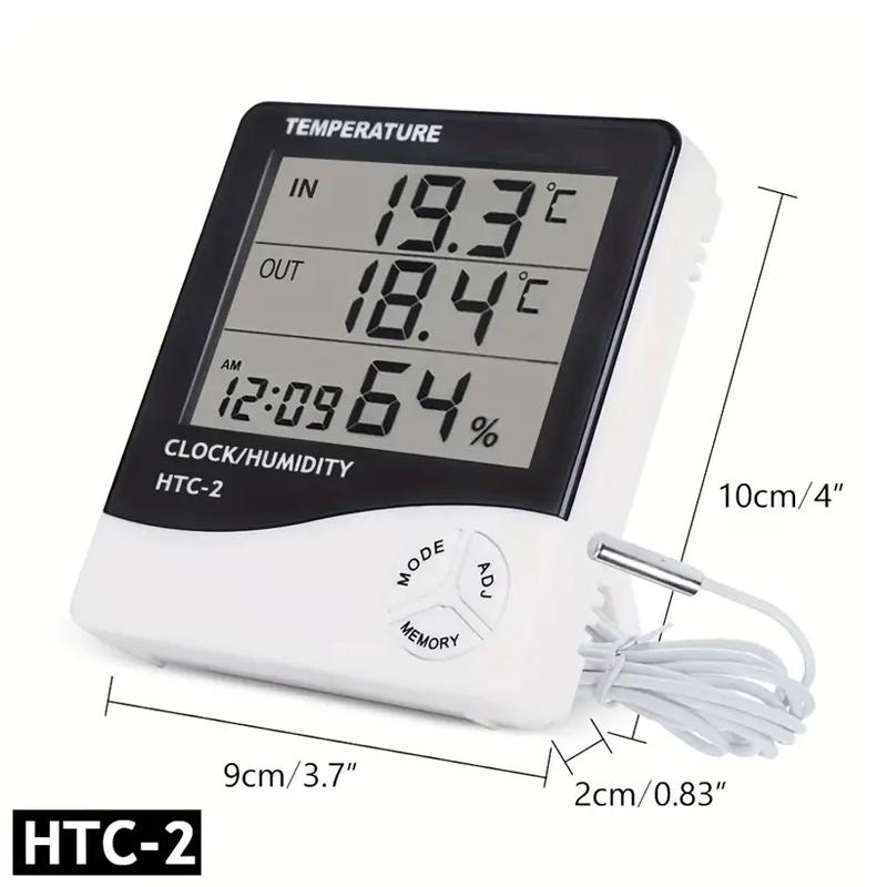 1pc HTC-1 HTC-2 Smart Electric Digital Hygrometer Thermometer - Weather Station Clocks Outdoor - LCD Electronic Humidity Meter