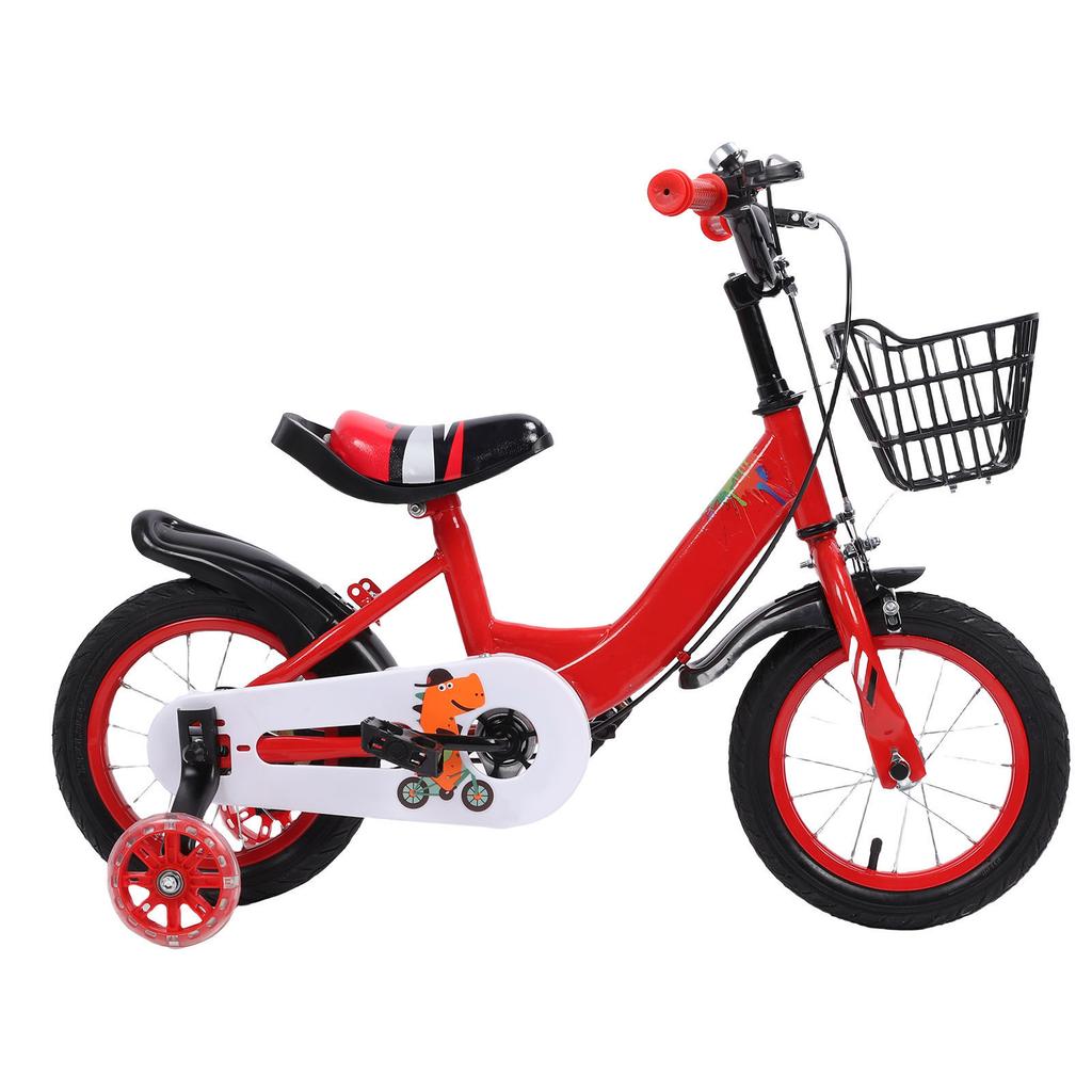 Kids Bike for Boys Girls Ages 3 10 Years Old Iron with Training Wheels Basket Adjustable Seat for Outdoor Riding Cycling
