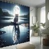 White Tiger Shower Curtain Set - Symbol Of Quiet Strength, Includes 12 Hooks, Waterproof Polyester, Modern Bathroom Decor