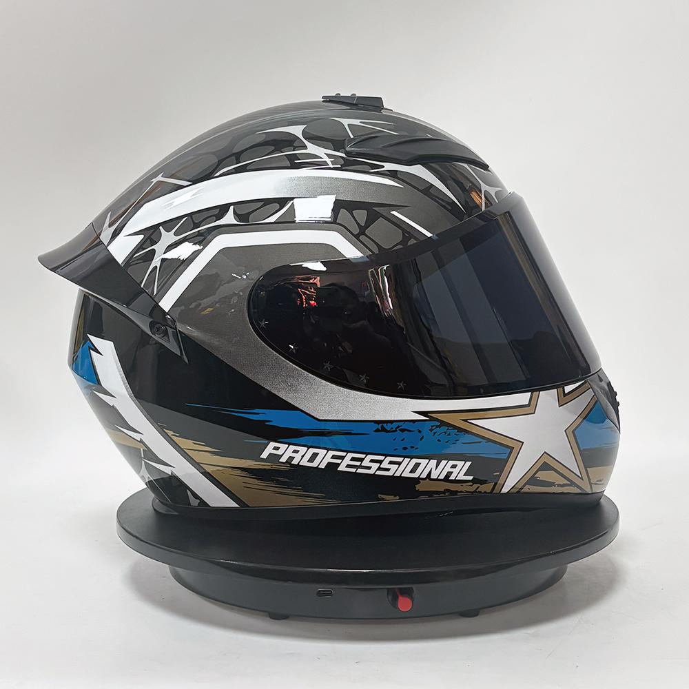 DOT Certified Motorcycle Full Face Helmet for Couples Men Women Racing Style Scooter Karting Headgear Protective Gear