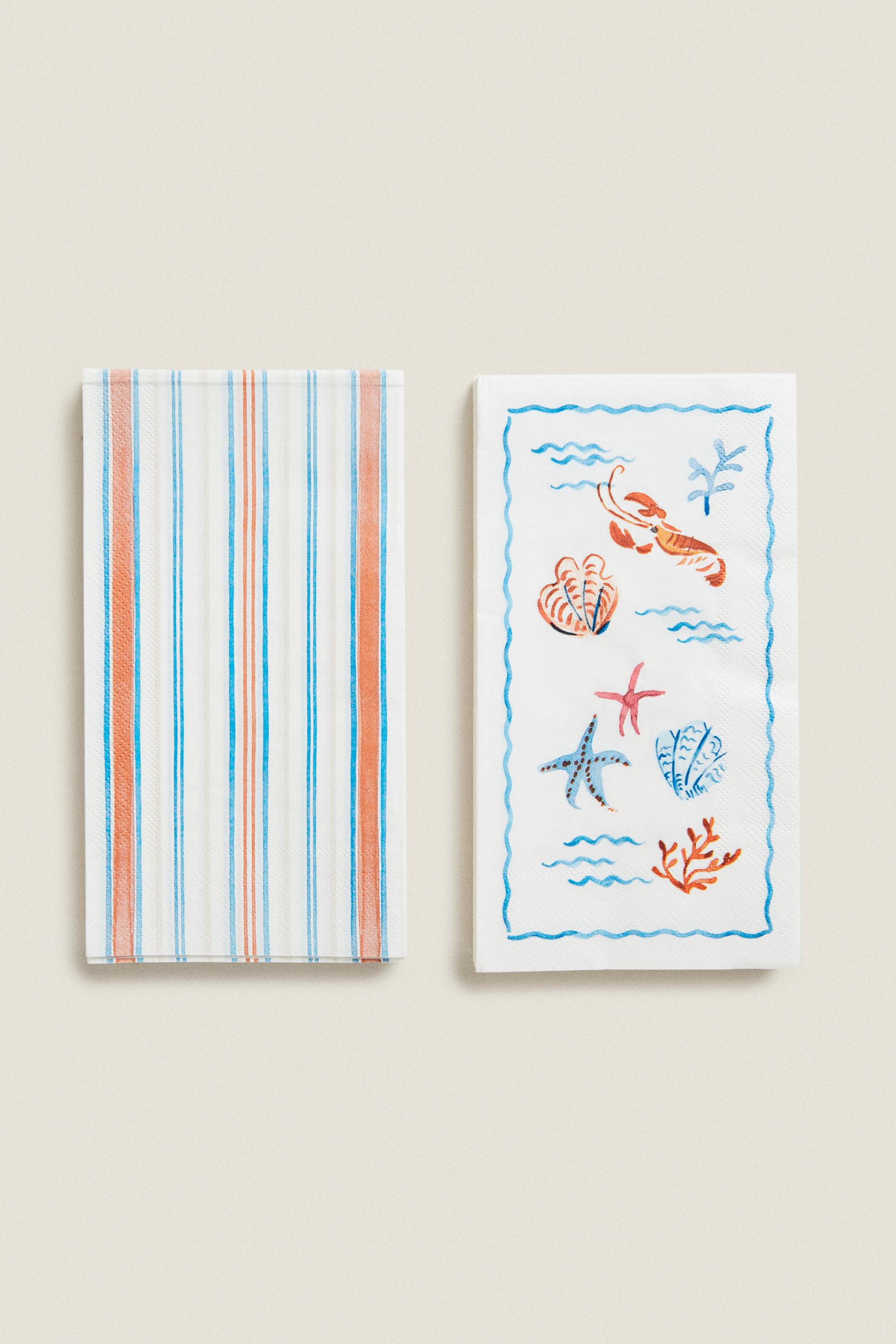 

БУМАЖНАЯ САЛФЕТКА С МОРСКИМ МОТИВОМ (УПАКОВКА ИЗ 30 ШТ.)