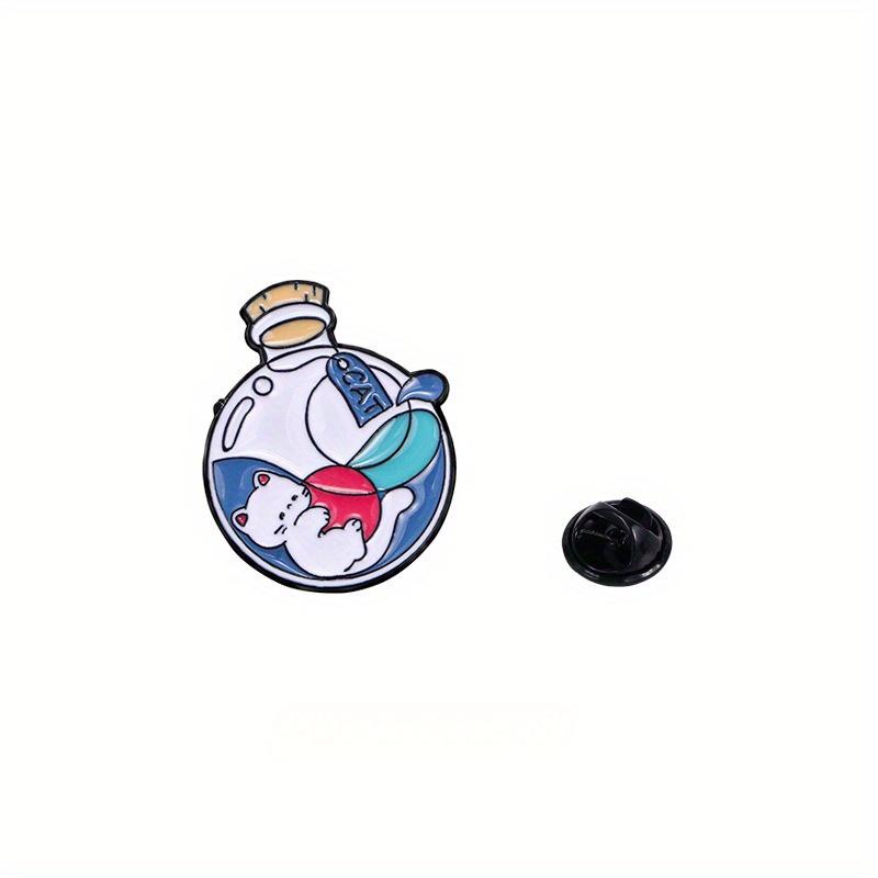 4 Pcs Anime Enamel Pins Drift Bottle Design Brooches Lapel Badges Funny Gift for Friends