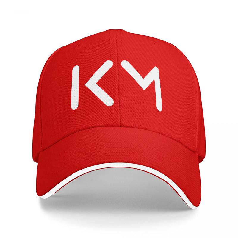 

KM Logo Black Baseball Cap with White Trim and Bold Front Design for Urban Streetwear Style and Casual Daily Wear Adjustable