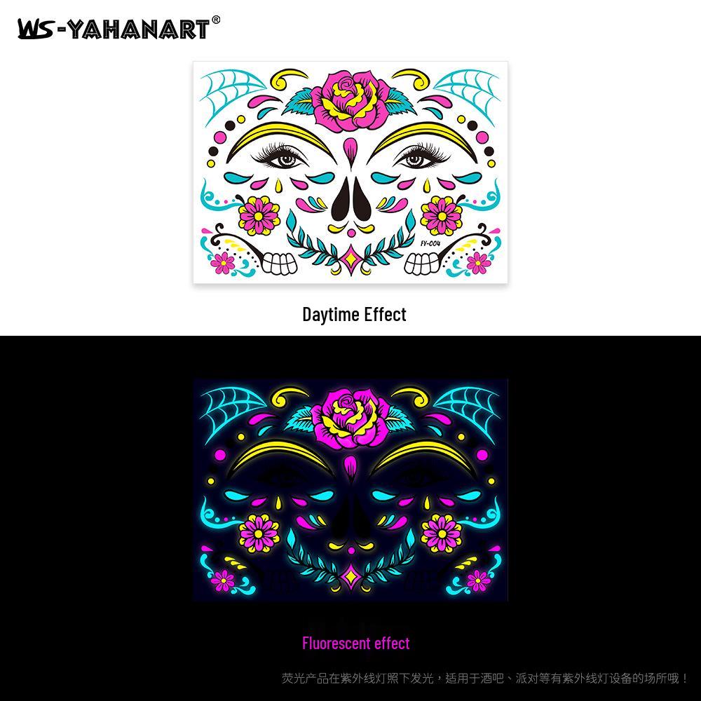Creative Fluorescent Waterproof Full Arm and Face Tattoo Sticker
