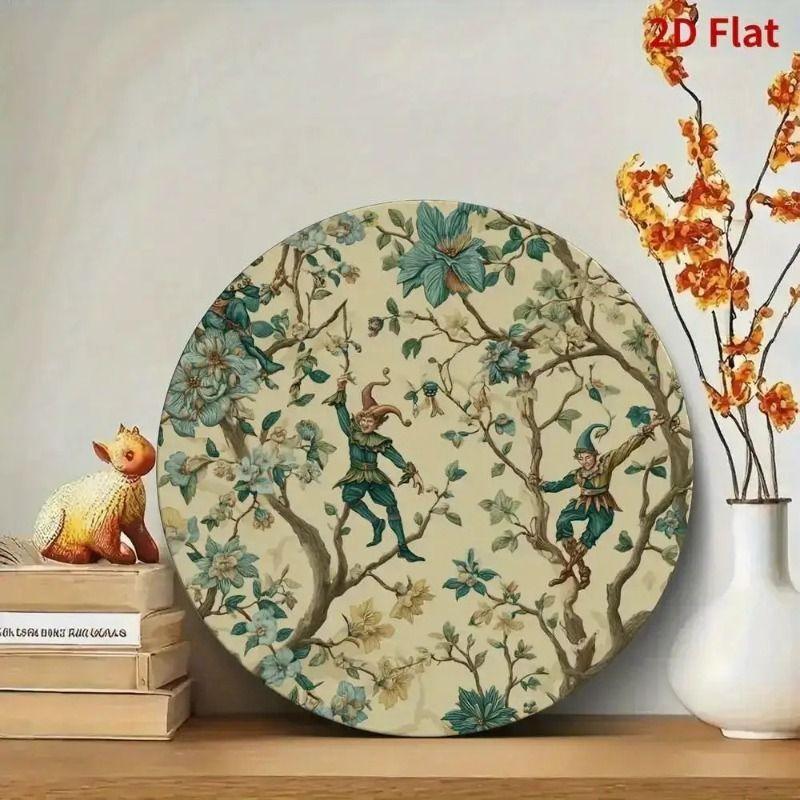 2D Flat Hanging Decorative Metal Sign Hand Painted Art