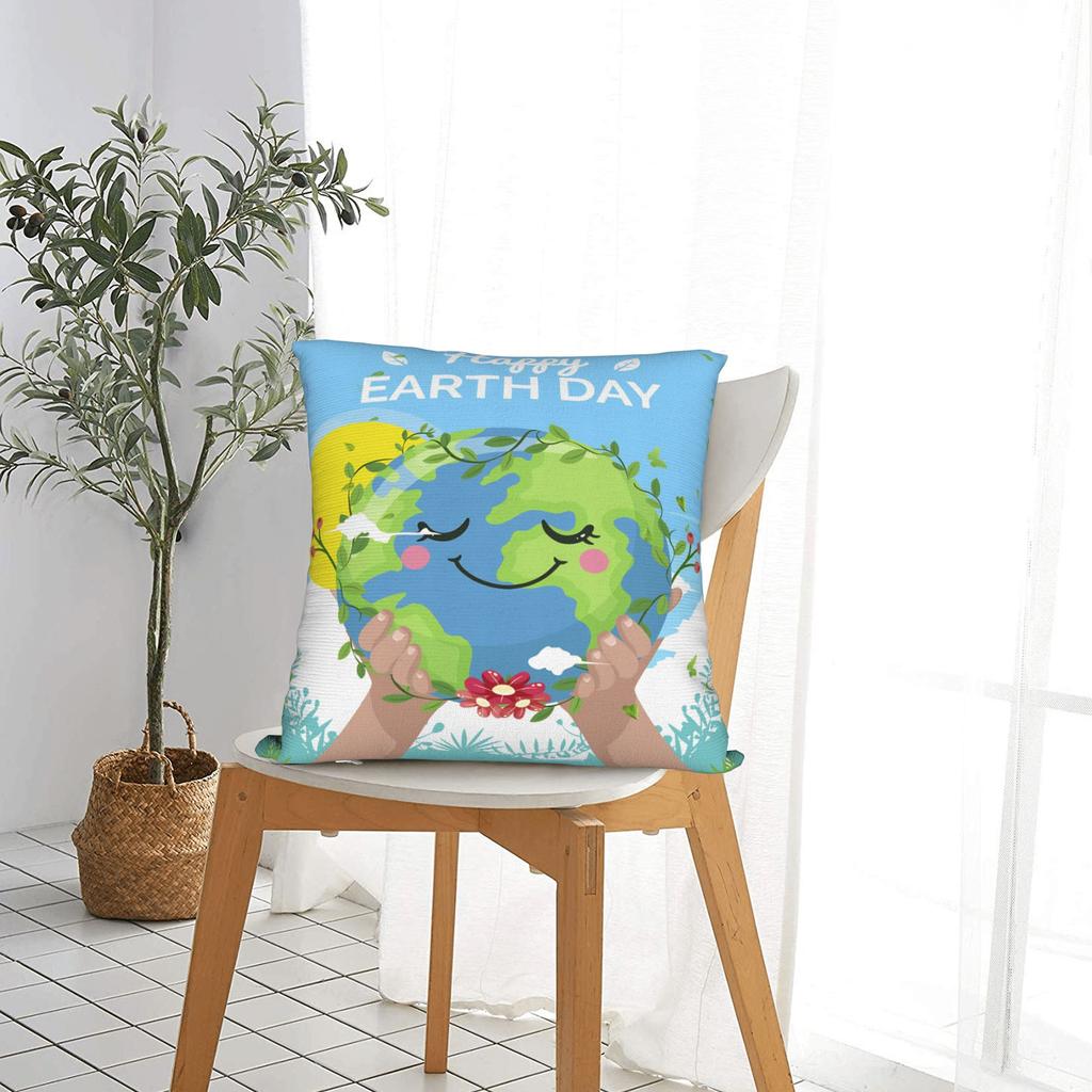 Go Planet Its Your Earth Day Square Pillowcases Polyester Car  Cushion Cover Funny Decorative Pillowcase 45*45