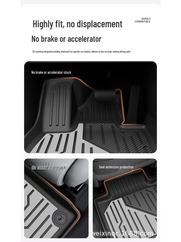 Baidequan TPE Floor Mats for 2025 Zeekr 001/7X007GT Colorful Trunk Mat