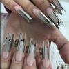 6pcs Stainless Steel Acrylic Nail Pincher Clips Rusian C Curve Nail Pinching Tool