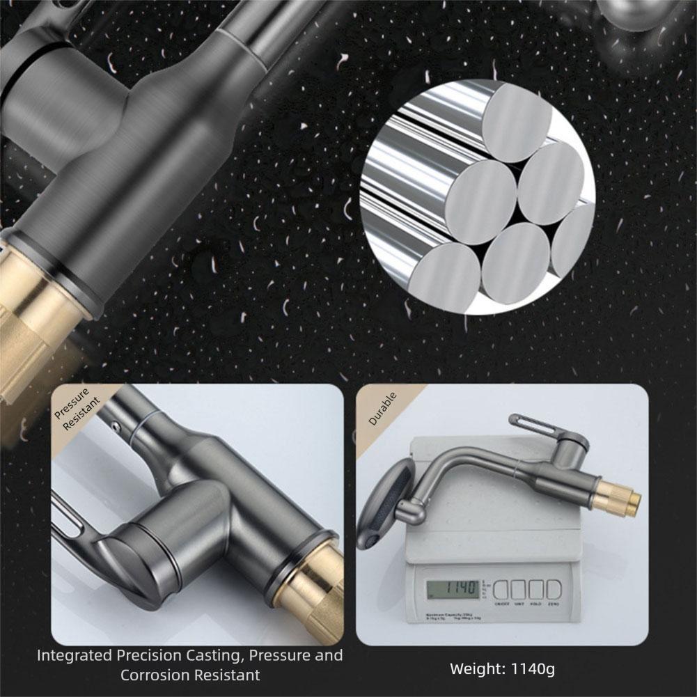Stainless Steel Bathroom Faucet 360° Swivels Basin Mixer Tap For Hotel Style Vanity Room