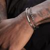 2 stuks Heren Kettingarmbanden, Roestvrij Staal Manchet Bangle Armband, Casual Sieraden Set voor Echtgenoot Vader