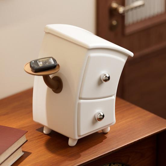 Dual Drawer Storage Box Cartoon Design Decorative Organizer Keys Jewelry Cosmetics Stationery Entryway Desktop Organizer