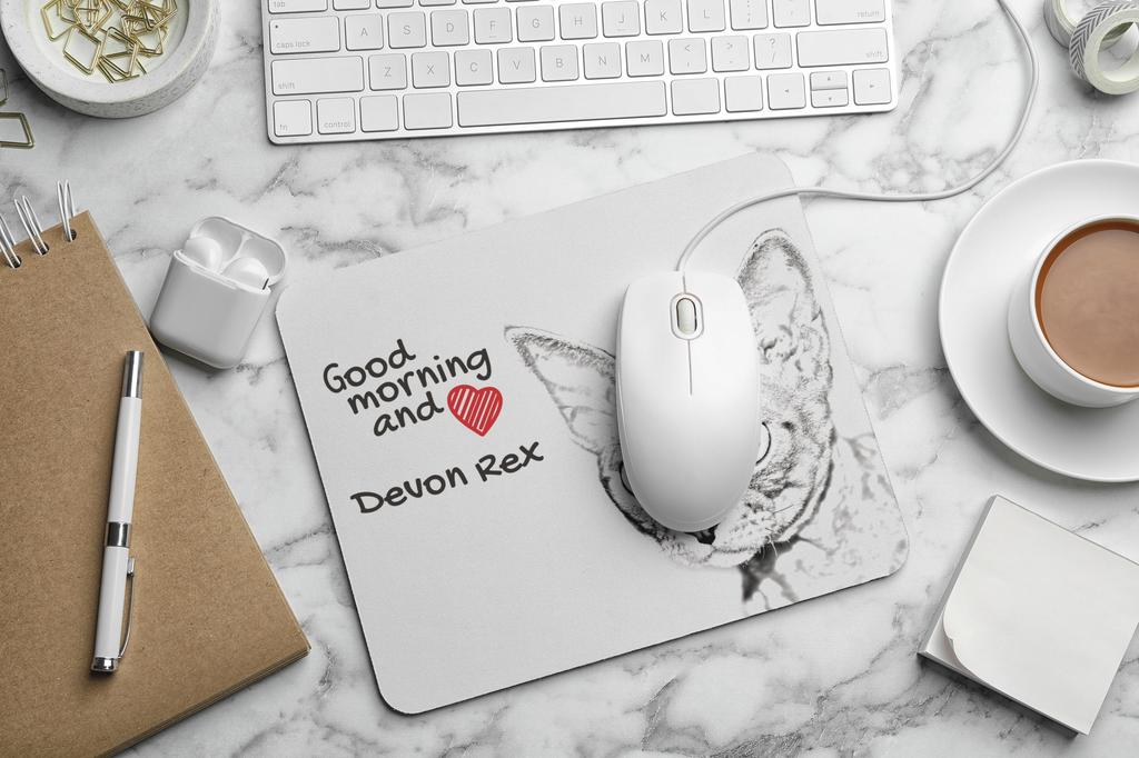 Devon Rex - Mouse Pad with Print, Personalized Cat Pad, Unique Gadget for an Office Worker from the Art-Dog Brand