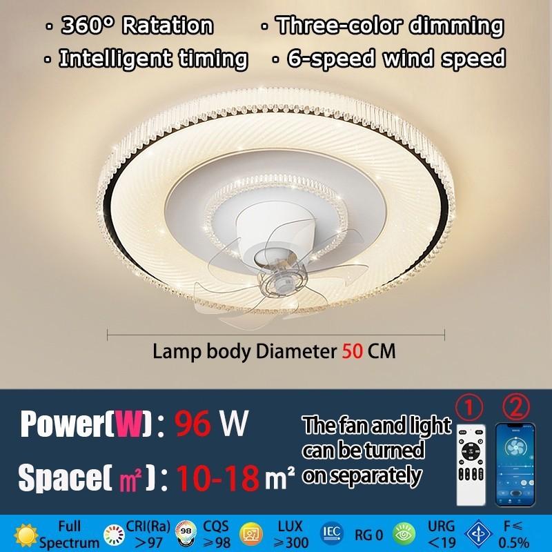 Invertorové LED osvětlení stropního ventilátoru Jídelna Elektrická lampa ventilátoru otočná o 360° Měděný motor pro domácnost Světlo stropního ventilátoru