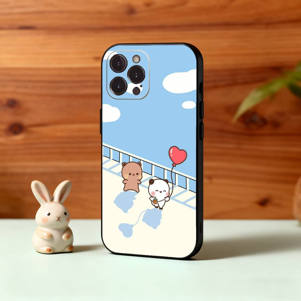 Cute B-BuBu D-DuDu Phone Case For iPhone17,16,15,14,13,12Plus,Pro Max,XS,5G Soft Silicone Black Cover