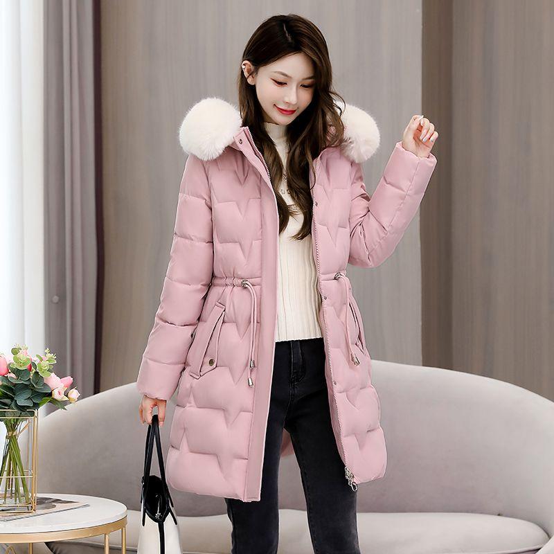 Women's Mid Length Winter Thickened Over Knee Coat Solid Women's Coat Outer