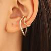 Stainless Steel Clips Earring for Women Unisex Minimalist Cartilage Hoop Earrings Sets Ear Cuff Fake Piercing Clip On Earrings