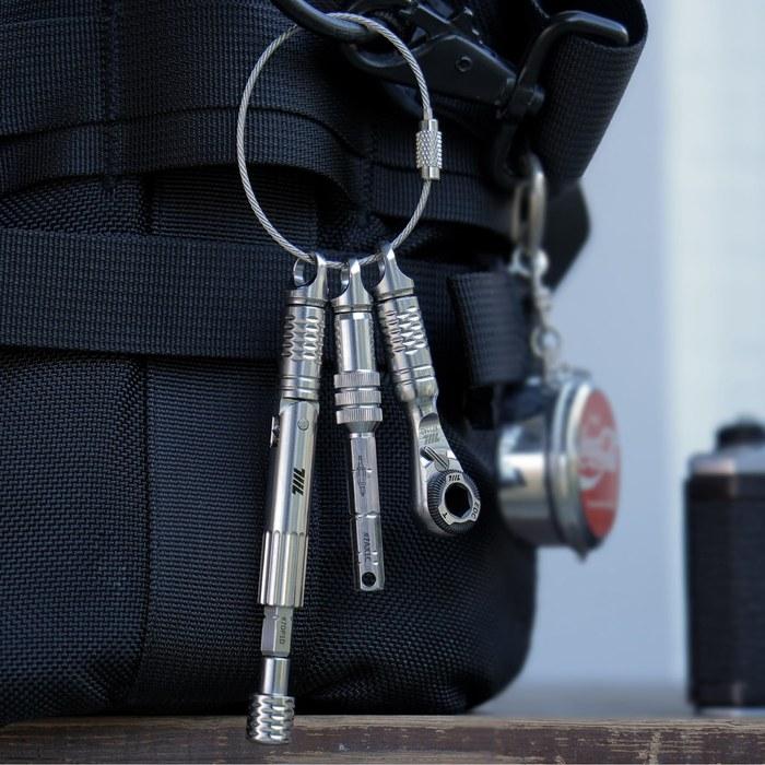 [711L] Key Ring Loop DUO 1/4 inch Hex & 4mm Bit Compatible Key Holder Attachment EDC Extension Accessory 2-pack (#7AZ2S)