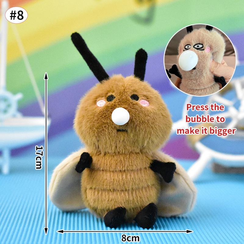 Cockroach Funny Keychain Pendant Cute Soft Stuffed Plush Animal Key Chain Cute Kawaii Backpack Hanging Ornaments Keyrings Gifts