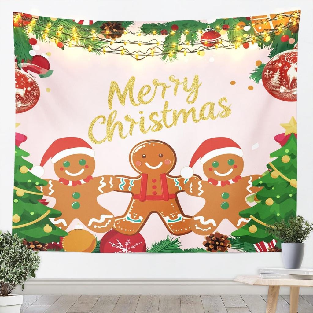 Pink Nutcracker Tapestry Christmas Wall Art for Living Room Bedroom Xmas Cute Wall Hanging Blanket Home Decor Small 70x100