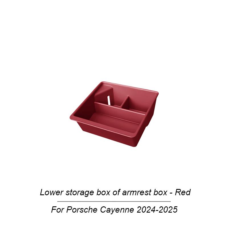 For Porsche Cayenne 2024-2025 Car Center Console Upper Lower Storage Box Tray Central Armrest Organizer Case Interior Accessory