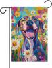 Funny Great Dane Garden Ag Double Sided 12x18 Inch Watercolor Spring Summer Daisy Garden Ag Puppy Ower House Yard Lawn