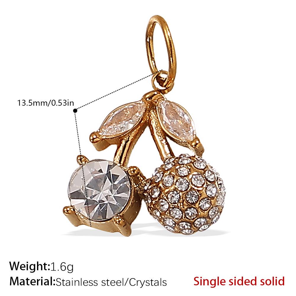 Stainless Steel Cherry Fruit Design Pendant for DIY Bracelets & Necklaces