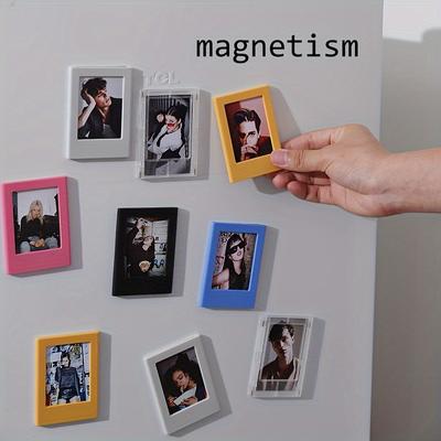 Bunte magnetische Fotorahmen, 3-Zoll Kühlschrankmagnet-Albumrahmen zur Präsentation von Familienerinnerungsfotos, kompatibel mit Fuji Instax Negativen