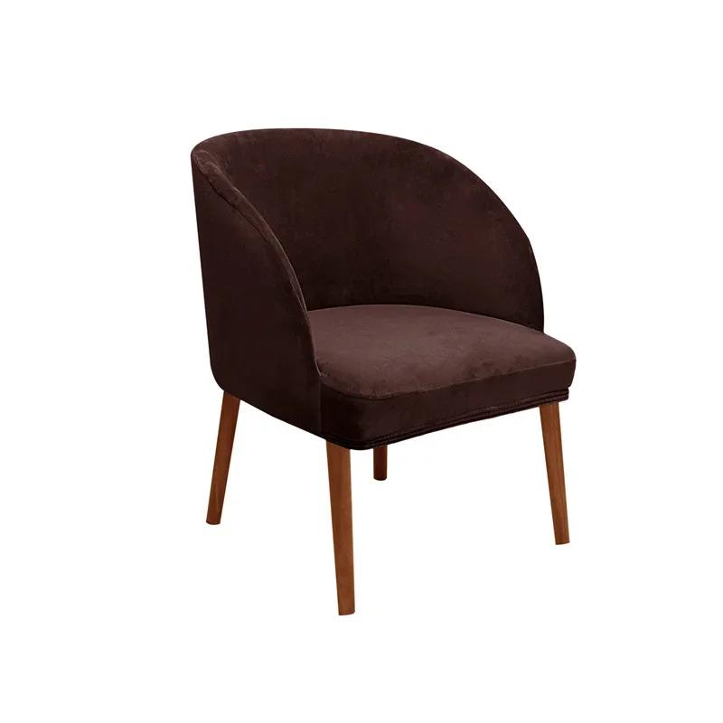 

1/2/4/6PC Velvet Armchair Cover Elastic Dining Chair Cover Stretch Accent Curved Armrest Seat Slipcover for Hotel Wedding Office 1 piece