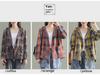 Women's Retro Plaid Hooded Cardigan Shirt