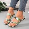 Women Sandals Flat Sandals 2024 Summer New Fashion Printingcomfort  for Women Retro Beach Flip Flops Zapatos De Mujer