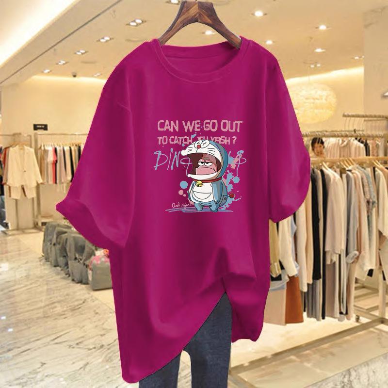 

Women s Loose Fit Graffiti Print Crew Neck Short Sleeve T-shirt L