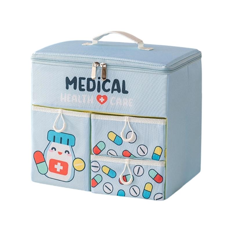 Portable Hand Carry Medicine Storage Box Foldable Multiple Drawer Compartment for Organized Home Use