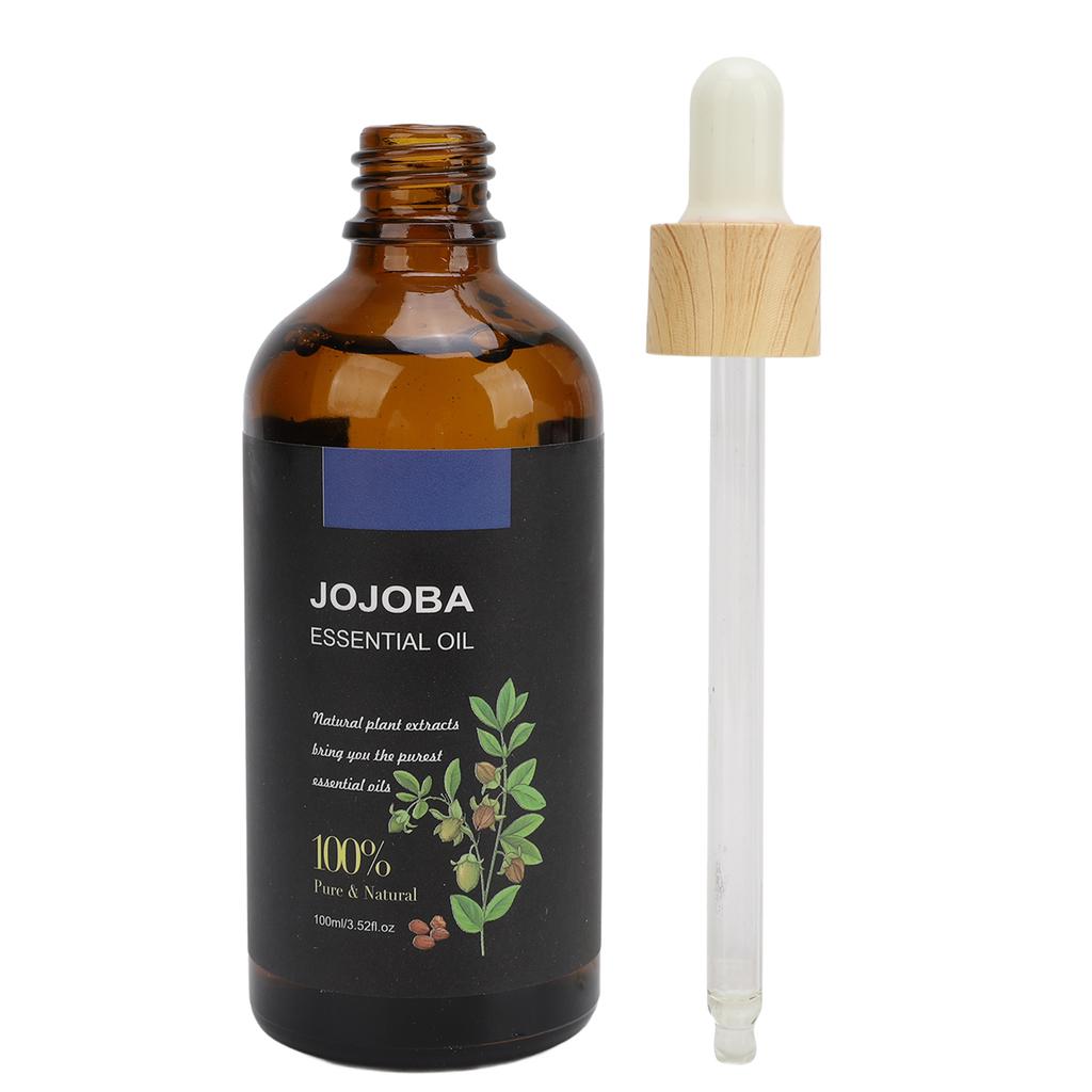 Jojoba Essential Oil Moisturizing Deeply Nourishing Jojoba Carrier Oil for Relieves Fatigue with 2pcs Brush 100ml