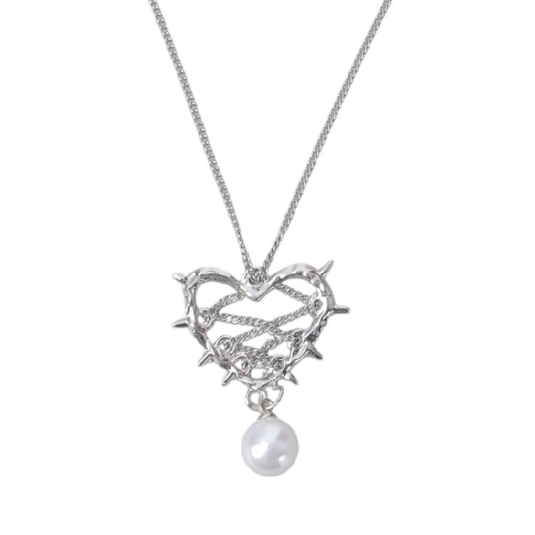 Thorn Heart Pendant Necklace Simulated Love Shape Collarbone Chain Adorments 1