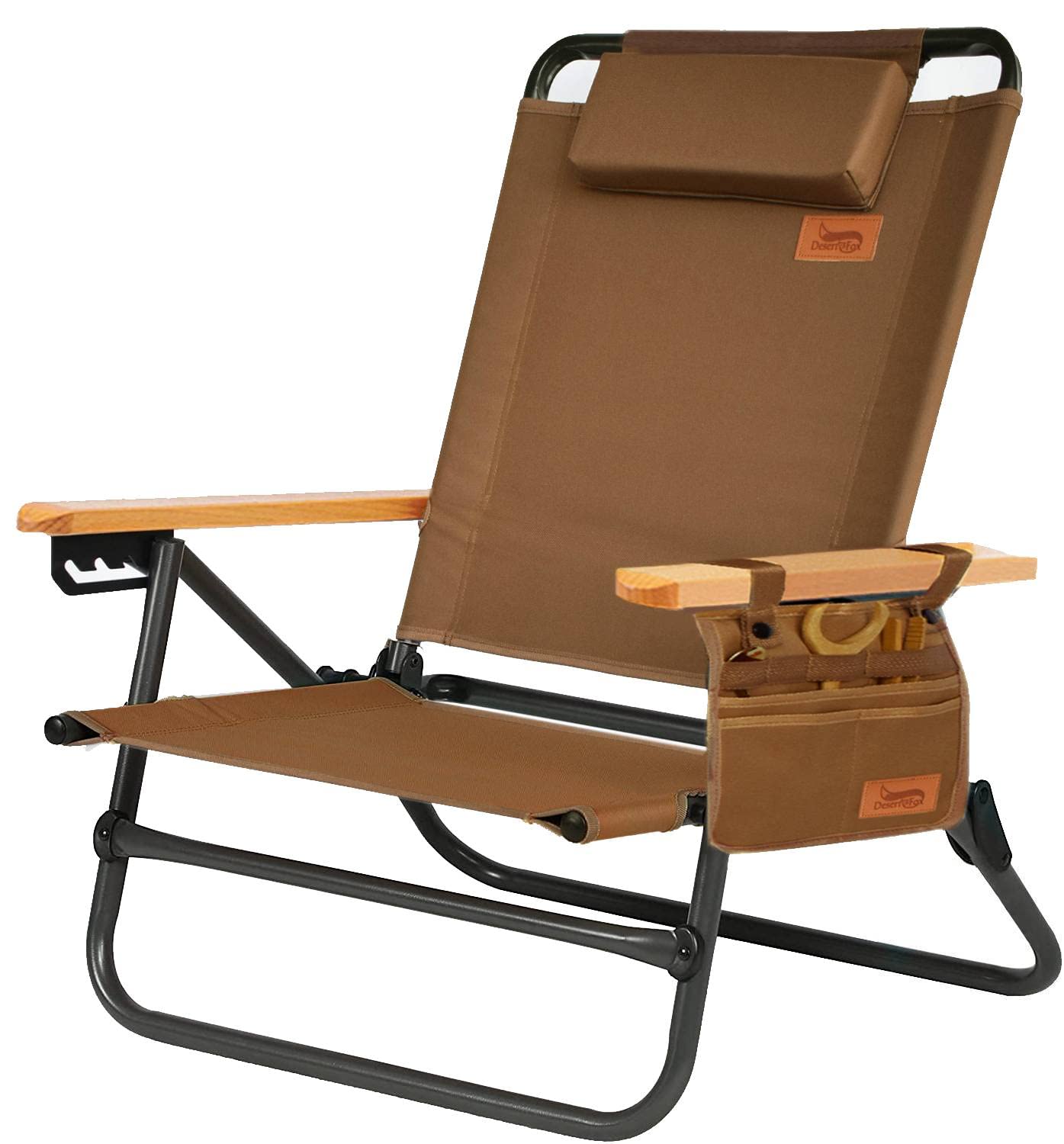 

DesertFox Кемпинговое откидное кресло с низкой спинкой и регулируемым углом наклона, уличное складное легкое кресло с высокой грузоподъемностью для горного туризма STTJ, Кресло, Кресло, 4-уровневая регулировка, Кресло, Кресло, кофейный