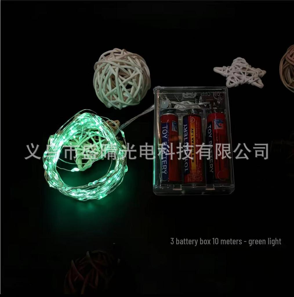 Cross-border LED Copper Wire Fairy Lights: 0.5m, 1m, 2m, 3m, 5m - Bouquet Cake Decoration, Flashing String Lights with Small White Box