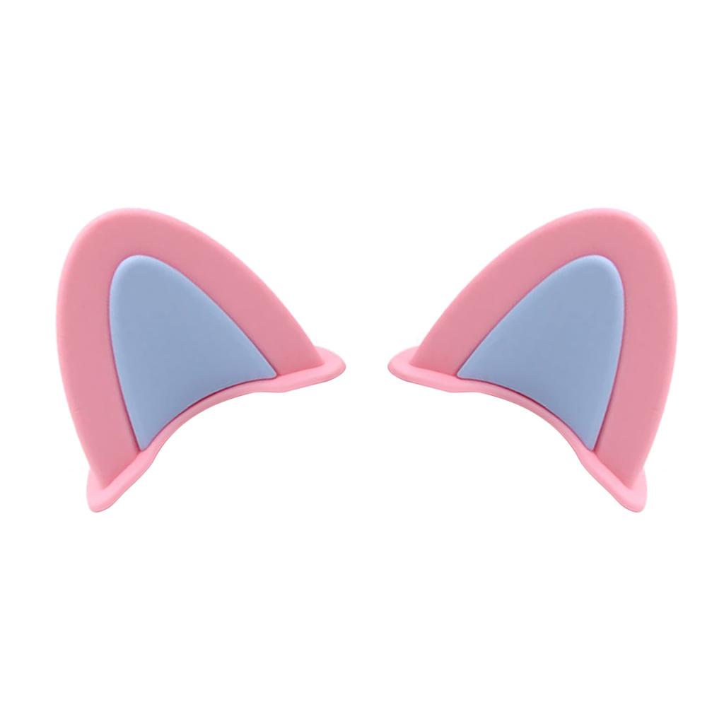 Motorcycle Helmet Cat Ears PVC Creative Cute Helmet Cover Sticker Helmet Accessory Pink + Blue